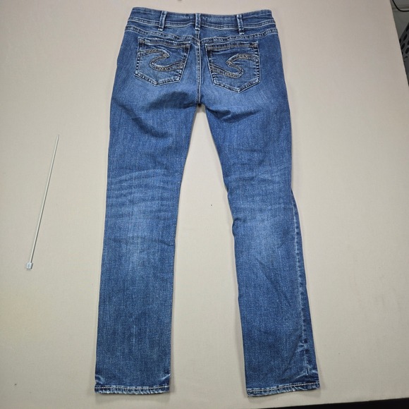 Silver Jeans Co Elyse Straight Leg Medium Wash Denim Jeans Women's W30 L32 - Picture 2 of 11